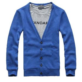 Free shipping 2013 hot sale men Foreign trade fashion high-grade V collar cardigans 9 colors long sleeve solid color Q403