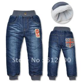 Wholesale SL1304 5pcs/lot brand thick cashmere jeans kids pants children trousers