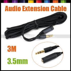 3M 3.5mm Male to Female Stereo Audio Extension Cable Cord for earphone speaker , Free Shipping