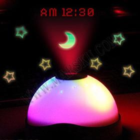 Seven Colour Change Star LED Digital Nightlight projection Projector LCD display Alarm Clock,Free Ship Wholesale 5pcs/lot#1462