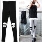 East Knitting Free Shipping A63 2013 NEW Women Knee Skull printed leggings womans fashion Pants black/grey