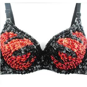 East Pletenje besplatnom dostavom BR - 004 Ručni Make Žene šljokica Shiny Metallic Punk Disco Dance Bra najbolje kvalitete