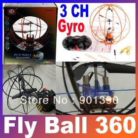 Fly Ball 360 RC Mini Helikopter 3 csatornás vezérlés Beépített giroszkópos, rc játék, biztonság és anti-dobás, ingyenes szállítás, csepp hajózás