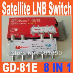 GD-81E 8x1 DiSEqC Satellite Receiver TV LNB Switch 950-2150 MHz Low Loss 8x1 DiSEqC Satellite LNB Switch Free shipping