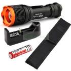 CREE XM-L 1800 Lumens 7 mode Zoomable Led flashlight + 1 * 18650 4000mah Battery + Charger+Holster Free Shipping