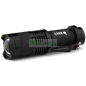 CREE Q5 LED 7W 300lm 3-Mode Adjustable Focus Zoomable Mini Flashlight , Free Shipping