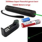 promotion! 5000MW Red / green Laser Pointer with 16340 18650 Rechargeable Battery and Charger 10000M Range FREE SHIPPING