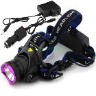 18650 Type CREE XM-L LED Headlamp Headlight AC100-240v Flashlight Head Lamp Light 2000 Lumens + Car Charger + Charger