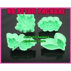 Wholesale-No retail package 4 pcs /set different shapes leaves cookies mold cutter tools at random color