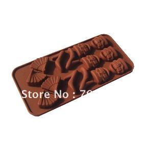 free shipping 1pc 6 mold as one silicone bakeware shoes bags Office lady cake mold baking tool