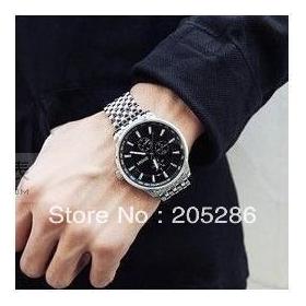 Free Shipping Promotion The Fashion Popular Man Watch Stainless Belts With Three Big Dial Wrist Watches For Men