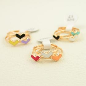 New (mix order) Fashion jewelry Cute 1set=3pcs heart lover finger rings mix color R520