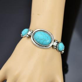 Ttibetan Silver Turquoise Bracelet Retro Cocktail Jewelry free Shipping B009