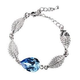 julesalget Engros 18k hvide Forgyldt blad rhinestone østrigske Crystal Bracelet fashionl smykker 3003