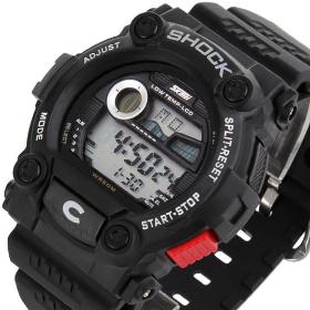 Divat Férfi Shock Tartós Sport naptár Vízálló Férfi Led digitális elektronikus Wrist Watch # L05224