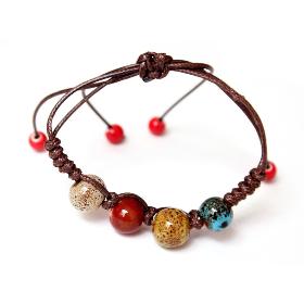 Nouvelle arrivée de femmes Rétro nationale accessoires Vintage Glaze bracelet en céramique 4 Styles Livraison gratuite SSD028