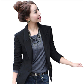 2014 Spring Women Blazers And Jackets Classic Black Color OL Single Button Casual Outwear Blazer For Women Free Shipping WWX091