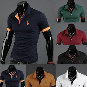 Free Shipping 2014 New Men's T-Shirts Casual Slim Fit Stylish Short-Sleeve Shirt Cotton T-shirt Size:M-XXL