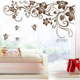 Large Flower Butterfly Removable PVC Wall Sticker Home Decor Art Decal