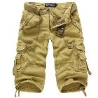 2014 New Arrival+ Hot selling Men 's Shorts loose many pockets casual cargo pants cropped trousers for male Wholesale MKD147