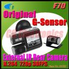 H.264 720P Separate Dual Lens Car vehicle Camera Recorder DVR w/G-sensor/Rear Camera