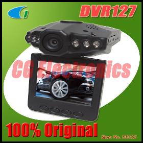 100% DVR127 Car DVR w/90 Degrees Lens/6 IR LEDs Night Vision/Motion Detection/2.5" LCD 270 Degrees Rotation