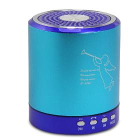 T-2020 Portable Music Speaker USB/ Slot Support FM Radio MP3 MP4 Player Blue