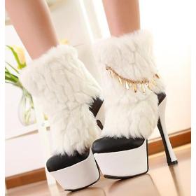 CooLcept Free shipping ankle half short high heel boots women snow fashion winter warm boot footwear shoes P9517 EUR size 33-40