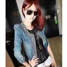 2013 new slim Denim Jackets Patchwork Outwear Jeans Coat Classical Jackets Women Fashion Jeans coats rivets the female jackets