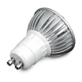 GU10 3W 240-270LM 3000-3500K Warm White 3-LED Spot Light Bulb - Silver + White (85~265V)