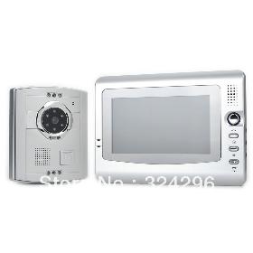 Wired 7" TFT LCD Color 300KP CMOS Video Door Phone with 6-LED IR Night Vision