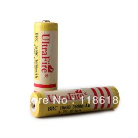UltraFire BRC 18650 3.7V 3600mAh Rechargeable Li-ion Batteries - Yellow (Pair)