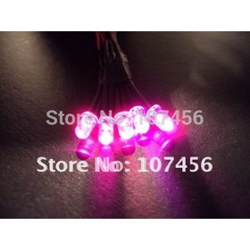 Free shipping 100pcs Pink LED Lamp Light Set 20cm Pre-Wired 5mm 12V DC