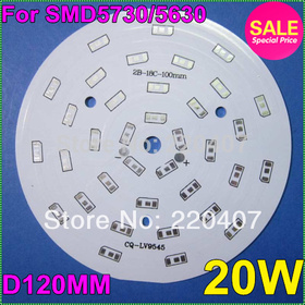 10pcs/lot 20W 120mm LED heat sink LED aluminium base plate LED PCB for 5730 5630 40pcs leds ceiling light free shipping
