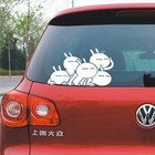 Drop shipping New style Rabbit, watching funny reflective car stickers for rear window