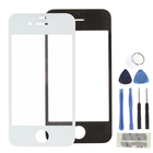 2PCS Outer Front Cover Replacement Screen Digitizer Glass Lens For i/ IV With Repair Tools - Black / White