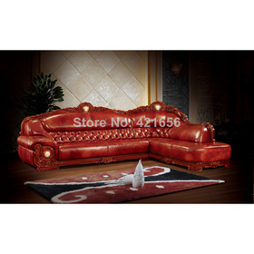 European furniture factory direct first layer of leather sofa living room leather sofa G305 wealthy