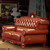 European leather sofa living room sofa Villa U-carved mahogany furniture wholesale G307