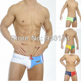 Mens Swimming Brief Tie Trunks Rope Style Swimsuit Sexy Bathing Pants For Men Free Shipping&Drop Shipping