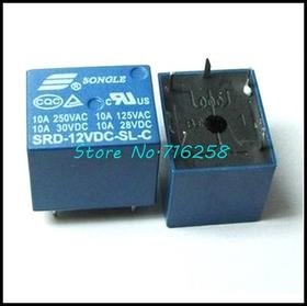 Hot... Free Shipping 25pcs /lot SRD-12VDC-SL-C PCB Type 12V DC SONGLE Power Relay