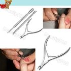 3pcs/set Stainless Steel Nail Tool Cuticle Nipper Spoon Cuticle Pusher Remover Cutter Clipper 4386