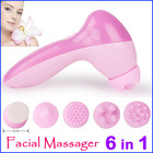 Fashion Mini 6 in1 Facial Exfoliator Care Cleansing Body Electronic Beauty Skin Face Cleaner Massage Machine Free Shipping