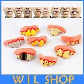 Funny Goofy Rotten tooth Teeth Halloween Party decoration Favor Creepy Dentures Horror toys 10 pcs/lot