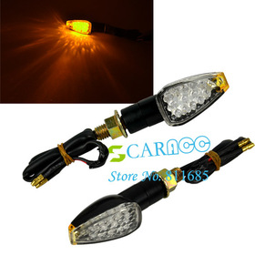 Free Shipping 4 x Motorcycle 14-LED Turn Signal Indicators Lights Amber yellow _CB153