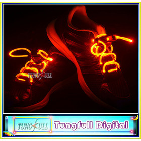 Ingyenes szállítás LED Optical Fiber Villogó cipőfűző, Optikai izzó fény LED Shoelaces Glow Sötét Shoelaces nagykereskedelme