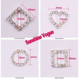 Rhinestone buckle, Mix design order accept, Crystal buckle, 100pcs/lot,full of crystal fit wedding ribbon and hair jewelry.