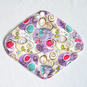 1 Panty Liner 8" Swirl Reusable Washable Bamboo Cloth Pad, Menstrual Sanitary Maternity Mama Soft Pad