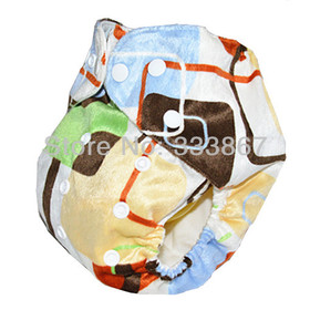 New IMPROVED Infant 1 Cloth Diaper +1 Insert, Colorful Square, Soft, Reusable Adjustable, High Quality, 3 Row of Snaps