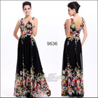 HE09636 Free Shipping Sexy Double V-neck Chiffon Evening Dress 2013
