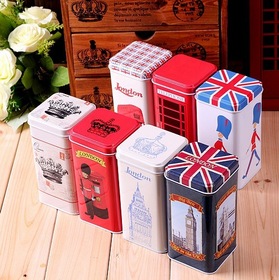 American / British Style Storage Box Metal Tea Caddy Zakka Retro Mini tin Storage Box Candy portable Box , Free Shipping